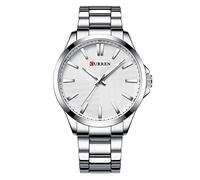 CURREN Relogio Masculino Montre pour homme avec bracelet en acier inoxydable étanche, argenté/blanc, Bracelet
