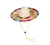 Currentiz Chapeau Sombrero Mexicain Ajustable pour Compagnie - Costume Paille Drôle pour Fête et Habillage