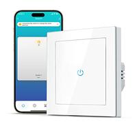 CURRYSMARTER Interrupteur WiFi intelligent Alexa et smartphone - Interrupteur tactile en verre trempé - Fonction minuterie - Système 55 - 80 x 80 mm - Interrupteur 1F