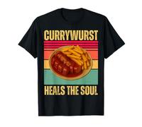 Currywurst soigne l'âme, drôle, rétro, Cuisine Allemande, Jeu de Mots T-Shirt