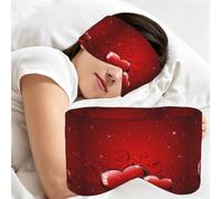 Cœurs d'amour pailletés imprimés pour la Saint-Valentin, Masque de sommeil pour la maison, les voyages et le travail posté, couvrant entièrement les yeux et bloquant la lumière
