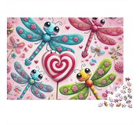 Cœurs de Bonbons Dragonflies 1000 Pièces Puzzle pour Adultes Carton Résistant Anti-Stress Difficile pour Experts pour Collectionner Livraison Rapide 38x26cm/1000pcs