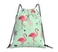 Cœurs De Palmier Flamant Roses Sac De Piscine Réglable Sacs À Cordon Plage Sac De Rangement pour Femmes Déjeuner Cosmétiques 36X42Cm