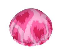 Cœurs dessinés à la main de style ethnique,Bonnet de douche/bonnet de nuit double couche imperméable et élastique, bonnet de bain réutilisable