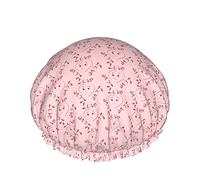 Cœurs dessinés à la main pour la Saint-Valentin Bonnet de douche imperméable pour bain élastique réutilisable pour femme, casquettes pour filles Spa à usage domestique, hôtel et salon de coiffure
