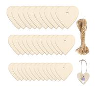 Cœurs en bois décoratifs à écrire soi-même - Cœurs en bois avec trous - Petite décoration de mariage, d'anniversaire, bricolage