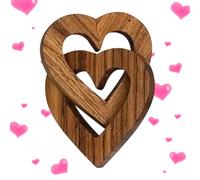 Cœurs en Bois Entrelacés - Ornement en Bois pour Bureau,Artisanat de Cœur Romantique Assemblé | pour Nouveaux Mariés Décorateurs et Designers d'Intérieur Romantiques Mariage Saint-Valentin Anniversair