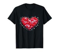 Cœurs flottants Love Explosion Valentine Couple Assorti T-Shirt