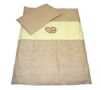 Cœurs Lot de 4 Parure de lit bébé - Couette et housse de couette + taie d'oreiller et taie d'oreiller