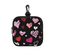 Cœurs Roses et Rouges,Pochette de Rangement carrée à Fermeture éclair, Porte-Monnaie en néoprène, Petit Portefeuille, Pochette à Monnaie, Porte-Monnaie