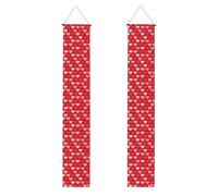 Cœurs rouges et blancs et amour, Décorations pour fête de remise de diplômes - Bannière de bienvenue à suspendre au porche, pour l'intérieur et l'extérieur
