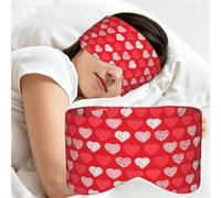 Cœurs rouges et blancs et amour, Masque de sommeil pour la maison, les voyages et le travail posté, couvrant entièrement les yeux et bloquant la lumière