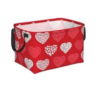 Cœurs rouges et blancs et amour, Paniers de rangement avec poignée, panier à linge décoratif pour la maison