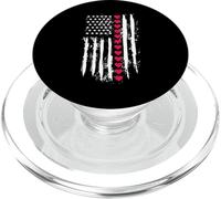 Cœurs Rouges pour la Saint Valentin, Drapeau américain américain Amant Patriotique PopSockets PopGrip pour MagSafe