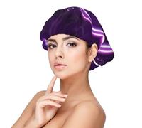 Cœurs violets,Bonnet de nuit en satin pour adulte - Bonnet de nuit élastique pour femme, couvre-cheveux de nuit