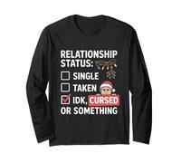 Cursed Christmas Relationship Status Holiday Sarcastic Elf Manche Longue