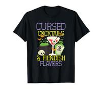 Cursed Cocktails & Fiendish Flavors Barman Halloween T-Shirt