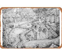 Cursed Homestead Cities and Architecture Abstract and Surreal Nature and Landscapes Classic Man Cave Décoration murale en métal 20,3 x 30,5 cm