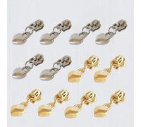 Curseur à glissière en nylon, 12 pcs 3# Curseur Fermeture éclair (Argent et Or）