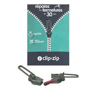 Curseur de réparation fermeture zip en métal - Clip&Zip (laiton vieilli, XS)