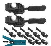 Curseur Fermeture Eclair, 10pcs Curseur Fermeture Eclair Clipsable, 3 Tailles Reparation Fermeture Eclair, Instantané De Remplacement De La Tête De Fermeture À Glissière Pour Vestes Manteaux Jupes
