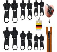 Curseur Fermeture Eclair, 12 Pcs Reparation Fermeture Eclair, Remplacement Instantané Universel Curseur Fermeture Eclair pour Vestes,Manteaux,Valises-Détachables-Faciles à Utiliser