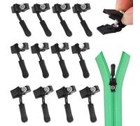 Curseur Fermeture Eclair, 12 Pcs Reparation Fermeture Eclair, Tirette de Fermeture éclair Amovible, Universel Tirette Fermeture Eclair pour Vestes, Manteaux, Valises