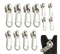 Curseur Fermeture Eclair Clipsable, 12 Pcs Reparation Fermeture Eclair, Remplacement Instantané Universel Curseur Fermeture Eclair pour Vestes,Manteaux,Valises-Détachables-Faciles à Utiliser