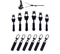 Curseur Fermeture Eclair Clipsable, Frundoo Kit de Réparation de Fermeture Zippée Universelle, Détachables Reparation Fermeture Eclair pour Couture de Vêtements, Veste, Sac à Dos (vis-6+6)