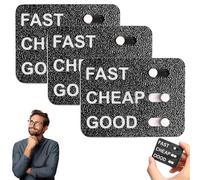 Curseur « Rapide, Pas Cher, Bon », Jouet de Bureau imprimé en 3D représentant Un dilemme Commercial : Un Outil ludique pour Les Entrepreneurs, Les équipes et Les Managers (3PCS)