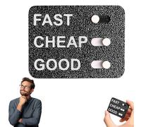 Curseur « Rapide, Pas Cher, Bon », Jouet de Bureau imprimé en 3D représentant Un dilemme Commercial : Un Outil ludique pour Les Entrepreneurs, Les équipes et Les Managers (1PCS)