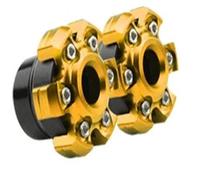 Curseurs de Cadre Moto Protecteur de Collision pour Roue Fourche Avant et arrière Moto, Accessoire Universel, 2 pièces Protections du Cadre(Gold)
