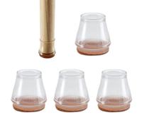 Curseurs de pieds de meubles - Feutres de plancher en bois, Protections de jambes de chaise en silicone antidérapantes, Capuchons coulissants pour la prévention des | Lot de 4 copes