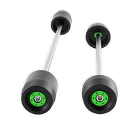 Curseurs D'essieu De Fourche Roue Avant Et Arrière Moto Compatible avec pour S1000RR pour S1000R pour S1000XR Protecteurs Collision Carénage Curseurs Anti-Collision(Green)