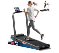 CURSOR Tapis de Course Pliable Inclinable 15%, 10KM/H Tapis de Marche avec Puissant Moteur, Walking Pad Charge Max 136KG