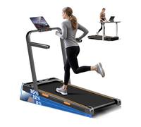 CURSOR Tapis de course pliable inclinable 16%, 10KM/H Tapis de Marche Pliable Inclinable, Avec Affichage LED, Télécommande, 3.0HP Treadmill Walking Pad, 4 en 1 Tapis de Marche Bureau, 136KG Max Charge