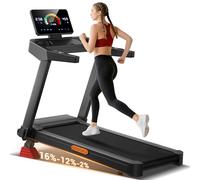 CURSOR Tapis de Course Pliable Inclinable 16%, 14KM/H Tapis de Marche avec Surveillance de Fréquence Cardiaque, Treadmill Home avec Puissant Moteur 3,5CV et Affichage LED, Charge Max 180KG
