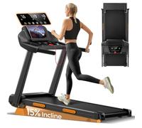 CURSOR Tapis de Course Pliable Inclinable | Tapis de Marche Inclinable 12KM/H,Treadmill Home avec moteur 3.0CV et affichage LED, Charge max. 136KG