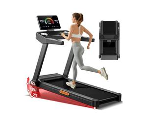 CURSOR Tapis de Course pour la Maison, avec Inclinaison de 16%, 14 km/h, Pliable, avec Mesure du pouls, Treadmill for Home avec Moteur Silencieux de 3,5 CV, Affichage LED, Charge maximale 180 kg