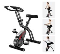 CURSOR FITNESS Vélo d'Appartement pour la Maison, Vélo de Fitness d'Exercice Silencieux avec Résistance Réglable, Guidon et Siège Réglables, Écran LCD,Sièges Respirants, pour Entraînement Cardio