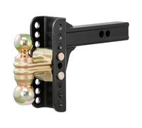 CURT 45900 Support à Boule d'attelage de remorque, récepteur de 5,1 cm, Chute de 15,2 cm, Boules de 2 et 6,4 cm, 6,4 kg, Noir