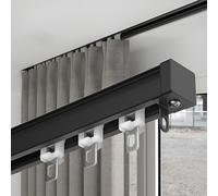 Curt K Rail de plafond invisible en aluminium pour un glissement fluide Système de montage caché Idéal pour la maison et le bureau Noir 3 m