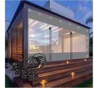 Curtai Extérieur avec Fermeture éclair Imperméable Trasparet Tarpauli Garde Gazebo 0,5 Mm PVC Tarpauli Paels Latéraux pour Terrasse De Pergola, Lxh, 270x250cm(8.9 * 8.2ft)