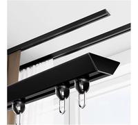Curtai Rail Track Bay Widows Curtai Tracks Ad Fittigs Ceilig Mouted Noir Blanc Découpable Séparateur De Pièce Curtai Rod Metal Sigle Rail pour Heavy Curtais, Black, 3.5m/11.5ft