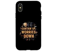 Curtain Up Worries Down Theater Acting Musical Coque pour iPhone X/XS