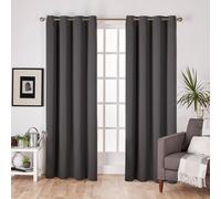 Curtains exclusifs Home Sateen GT Twill Woven Room assombrissement Blackout Gommet Top Curtain Panel Panel 52x84 Charcoal 2 Count