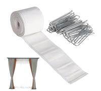 Curtains Pleat Tape, Fabric Heading Pinch Pleater Tape with Hooks, 236.22x2.83x0.39 inches, Drapery Sewing Accessories for Window Treatments, Home Décor, Living Room, Bedroom