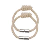 Curtains Ties - 2 Pieces Magnetic Woven Rope Window Decor | Drapery Holdbacks | Magnetic Curtain Tiebacks for Apartment Workplace Restaurant Dorm, Bedroom Kitchen Home Decor, No Drill Installation, De