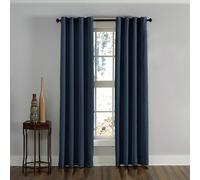 Curtainworks Lenox Grommet Panneau de Rideau, Bleu Marine, 50 by 120 inches