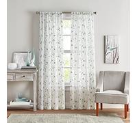 Curtainworks Paire de Rideaux de fenêtre Transparents avec Passe-Tringle - 213,4 cm - Couleur Sauge